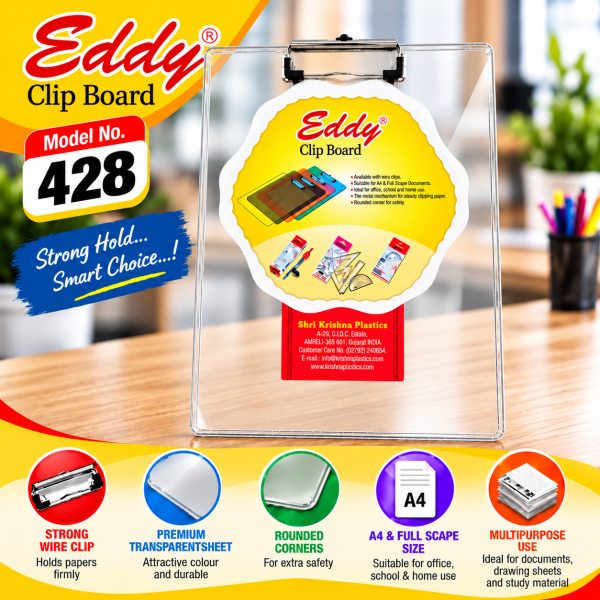 Clip Board – 428 Transparent - Semi Breakable